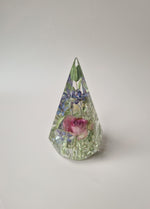 Flower Shower ringhouder 7 x 12 cm met bloemen uit het bruidsboeket bewaard in transparante epoxy