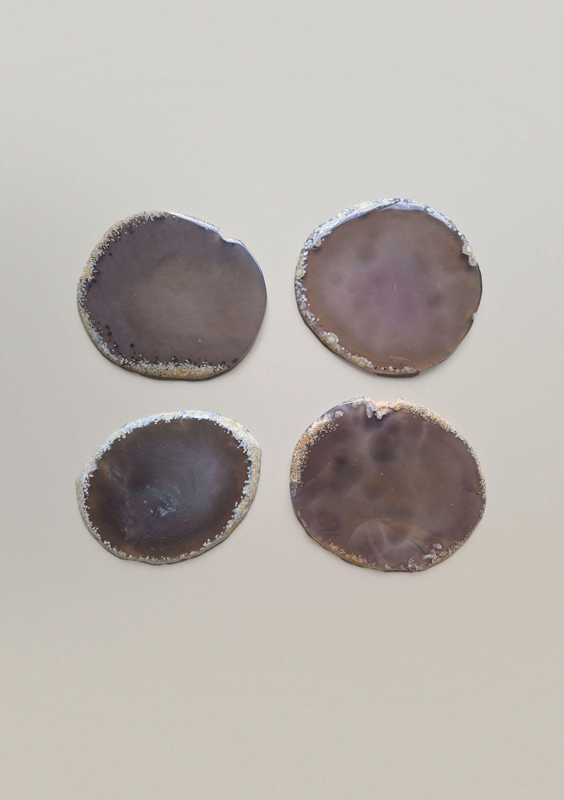 Set By Nature Onderzetters Ay – Agaat in zachte bruintinten, unieke patronen